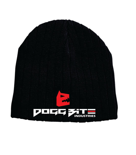 Cable knit black beanie